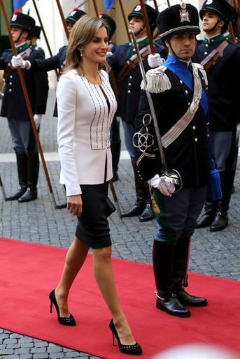 Le roi Felipe VI d’Espagne et la reine Letizia en visite officielle à Rome, le 19 novembre 2014