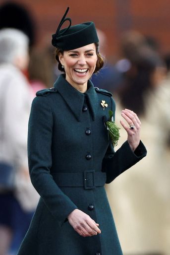 Kate Middleton, duchesse de Cambridge, à Aldershot le 17 mars 2022, jour de la Saint-Patrick