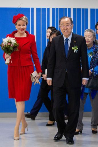 La reine des Belges Mathilde en Pierre Gauthier en Corée du Sud, le 27 mars 2019