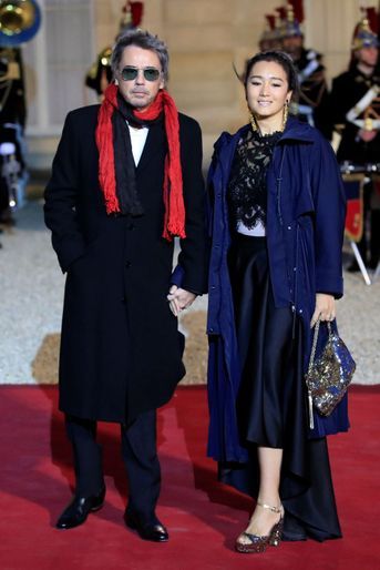 Jean-Michel Jarre et Gong Li à l'Elysée le 25 mars 2019