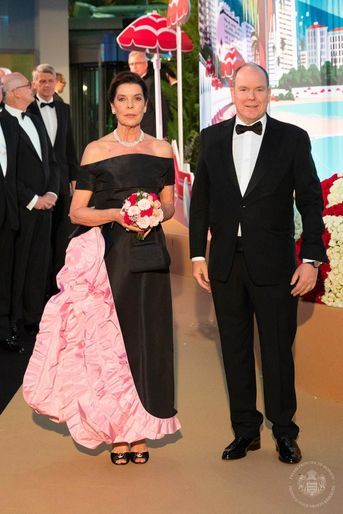 La princesse Caroline et le prince Albert au Bal de la Rose, au Sporting Monte-Carlo, le 30 mars 2019.