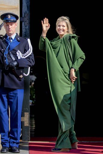 La reine Maxima des Pays-Bas arrive au Palais royal à Amsterdam, le 9 avril 2019