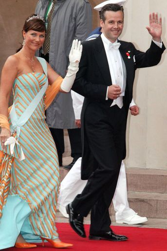 La princesse Märtha Louise de Norvège et son mari Ari Behn à Copenhague, le 14 mai 2004