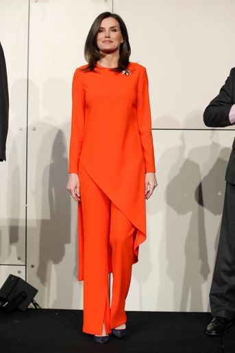 La reine Letizia d&#039;Espagne dans un look Zara à Buenos Aires, le 26 mars 2019