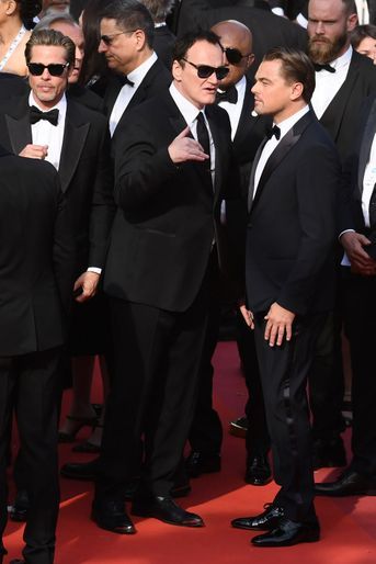 Brad Pitt, Quentin Tarantino et Leonardo DiCaprio lors de la montée des marches du film «Once Upon A Time In Hollywood» à Cannes le 21 mai 2019