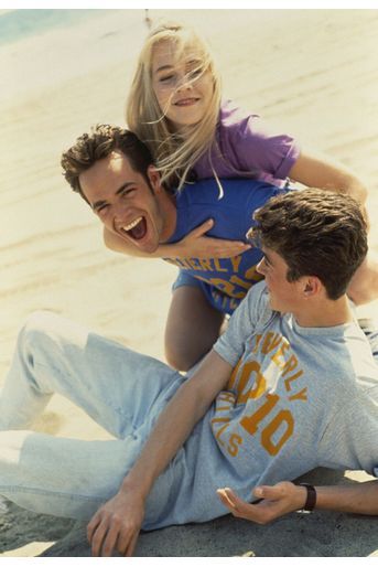 Luke Perry avec Jennie Garth et Brian Austin Green pour «Beverly Hills» dans les années 1990