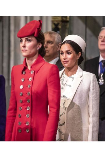 Meghan Markle et Kate Middleton au service religieux lors de la journée du Commonwealth à Londres