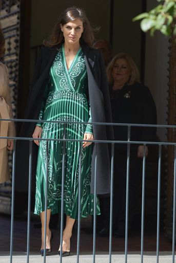 La reine Letizia d'Espagne à Madrid, le 10 avril 2019