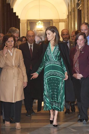 La reine Letizia d'Espagne à Madrid, le 10 avril 2019