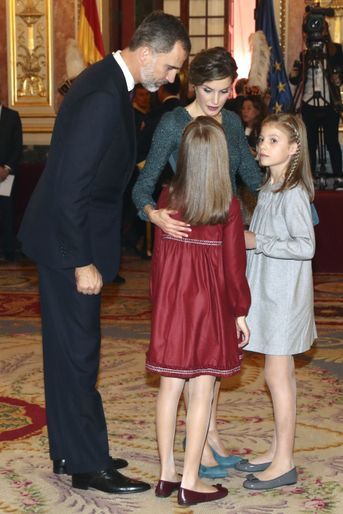Le roi Felipe VI, la reine Letizia et les princesses Leonor et Sofia d&#039;Espagne à Madrid, le 17 novembre 2016