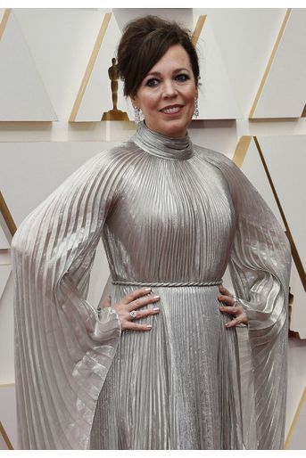 Olivia Colman sur le tapis rouge des Oscars 2022.