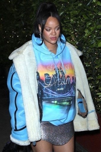 Rihanna au restaurant Giorgio Baldi à Santa Monica, le 15 mars 2022.
