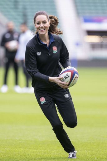 Kate Middleton s'essaie au rugby (Londres, février 2022)