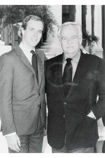 Le prince Rainier III de Monaco et son fils le prince Albert, le 22 février 1983