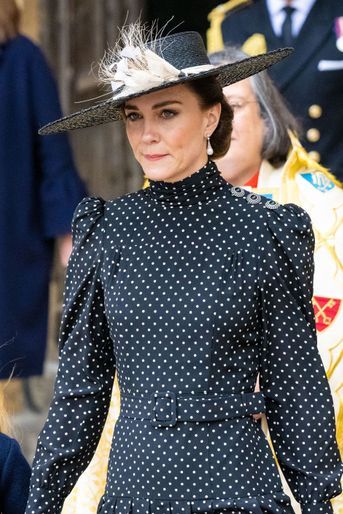 Kate Middleton dans une robe à pois, le 29 mars 2022