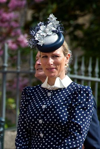 Le chapeau de Zara Phillips à Windsor, le 17 avril 2022