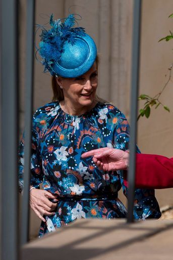 Le chapeau de la comtesse Sophie de Wessex à Windsor, le 17 avril 2022