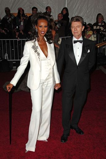 Iman et David Bowie au gala du Met en 2007. 