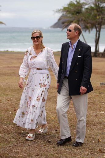 Le comtesse Sophie de Wessex et le prince Edward à Sainte-Lucie, le 28 avril 2022