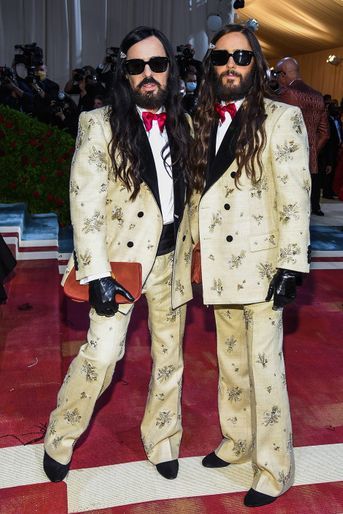 Jared Leto et son faux jumeau, le styliste italien, Alessandro Michele. Un look signé Gucci.