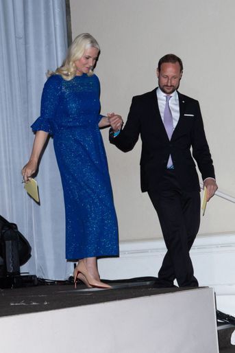 La princesse Mette-Marit et le prince héritier Haakon de Norvège à Stockholm, le 2 mai 2022