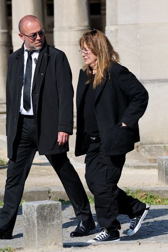 Jane Birkin aux obsèques de la chanteuse Régine au Crematorium du cimetière du Père-Lachaise à Paris. Le 9 mai 2022.