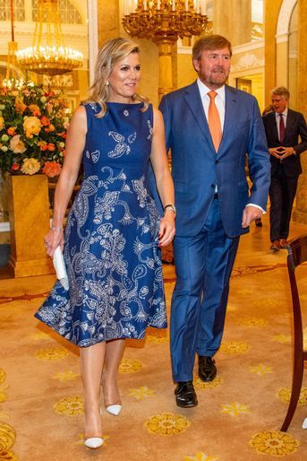 La reine Maxima des Pays-Bas dans une nouvelle robe Natan, à La Haye le 12 mai 2022