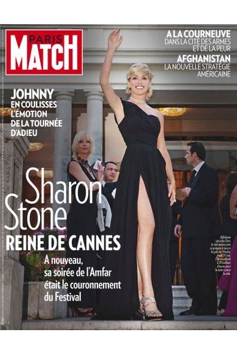 «Sharon Stone, Reine de Cannes : À nouveau, sa soirée de l&#039;Amfar était le couronnement du Festival» - Paris Match n°3132, daté du 28 mai 2009