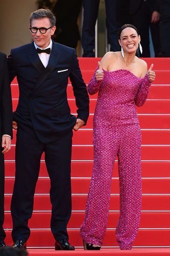 Michel Hazanavicius et Bérénice Bejo - Montée des marches du film &quot;Coupez !&quot; pour la cérémonie d’ouverture du 75ème Festival International du Film de Cannes. Le 17 mai 2022.