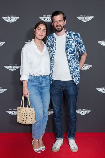 Marie-Ange Casta et Marc-Antoine Le Bret - Première du film "Top Gun Maverick" au cinéma UGC Normandie à Paris, le 19 mai 2022. 