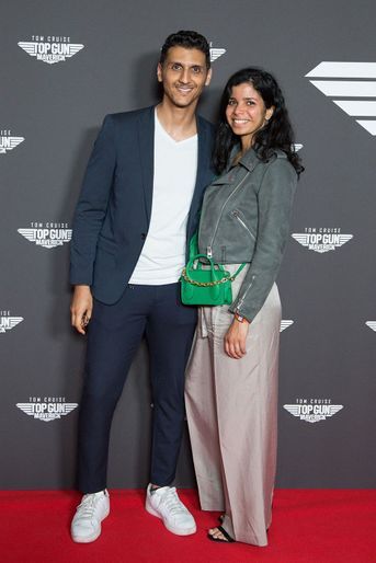 Ryad Baxx et sa compagne - Première du film "Top Gun Maverick" au cinéma UGC Normandie à Paris, le 19 mai 2022. 