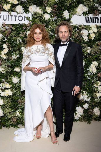 Marine Delterme et son compagnon, le réalisateur Florian Zeller - Dîner Louis Vuitton pour "Vanity Fair" au restaurant Fred l'écailler, en marge du Festival de Cannes, le 20 mai 2022. 