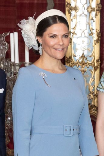 Le bandeau de la princesse héritière Victoria de Suède à Stockholm, le 17 mai 2022