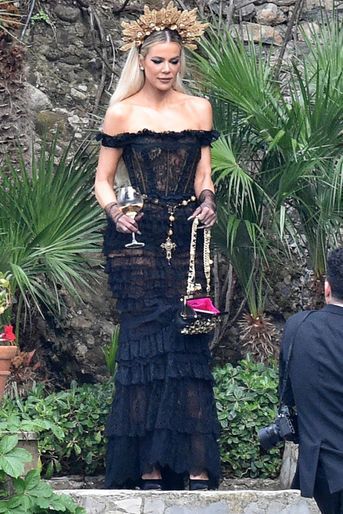 Khloé Kardashian au mariage de Kourtney Kardashian et Travis Baker, à Portofino, en Italie, le 22 mai 2022.