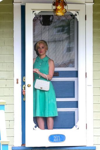 Jessica Chastain sur le tournage de «Mother&#039;s Instinct», dans le New Jersey, le 26 mai 2022.