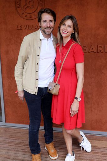 Ophélie Meunier et son mari Matthieu Vergne à Roland Garros, le 1er juin 2022.