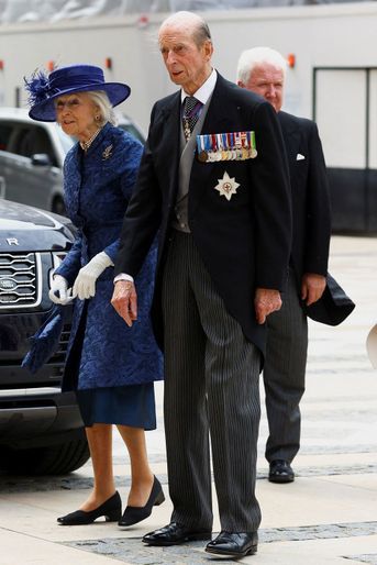 La princesse Alexandra et le duc Edward de Kent à leur arrivée à la réception donnée au Guildhall à Londres, le 3 juin 2022