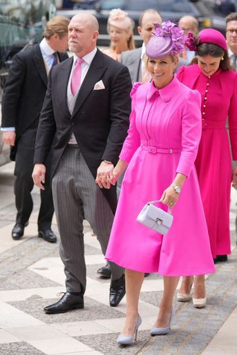 Zara Phillips et son mari Mike Tindall à leur arrivée à la réception donnée au Guildhall à Londres, le 3 juin 2022