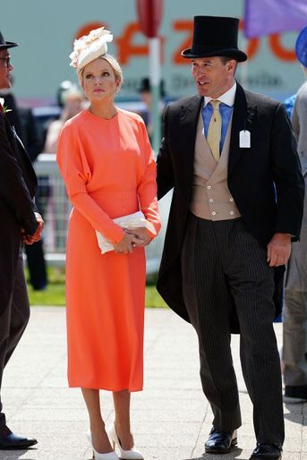 Peter Phillips et sa compagne Lindsay Wallace au Derby d'Epson, lors des festivités du Jubilé de platine d'Elizabeth II, le 4 juin 2022