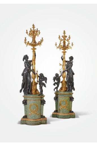 Attribué à Pierre Philippe Thomire, Paire De Girandoles Monumentales, Fin d&#039;époque Louis XVI, 1790.