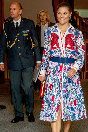 La princesse Victoria de Suède dans une robe Gant aux Pays-Bas, le 7 juin 2022