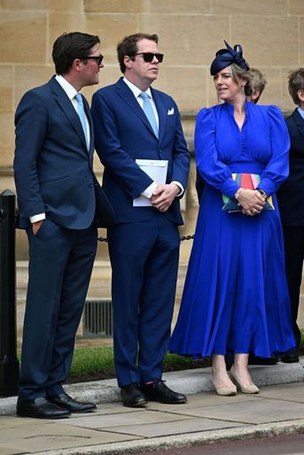 Tom Parker Bowles et Laura Lopes, les enfants de la duchesse de Cornouailles Camilla à Windsor lors de la cérémonie de l'ordre de la Jarretière, le 13 juin 2022