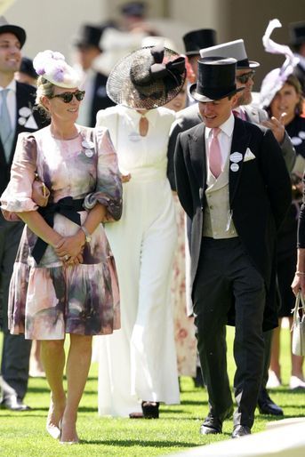 Zara Phillips et Edoardo Mapelli Mozzi, l'époux de sa cousine la princesse Beatrice d'York, au Royal Ascot, le 14 juin 2022