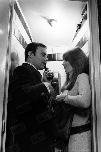 Jean-Louis Trintignant et Valérie Lagrange sur le tournage de &quot;Mon amour, mon amour&quot;, premier film réalisé et écrit par son épouse Nadine, en décembre 1966.