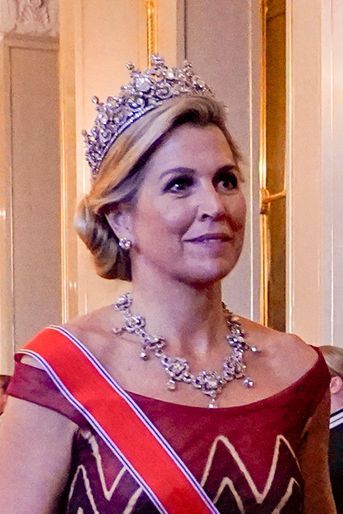 Le diadème de la reine Maxima des Pays-Bas à Oslo, le 17 juin 2022 : la Stuart Tiara