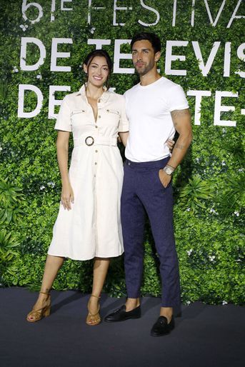 Rachel Legrain-Trapani et son compagnon Valentin Leonard au Festival de Télévision de Monte Carlo, à Monaco, le 19 juin 2022.
