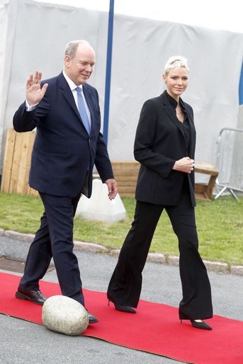 La princesse Charlène et le prince Albert II de Monaco au Fram Museum à Oslo le 22 juin 2022. 