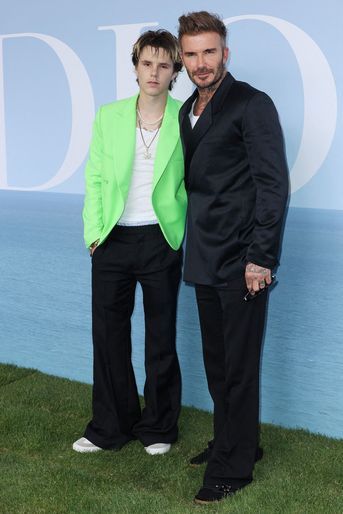 Cruz et David Beckham au défilé Dior, le 24 juin 2022 à Paris.