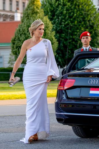 La reine Maxima des Pays-Bas dans une robe Stella McCartney à Vienne, le 27 juin 2022