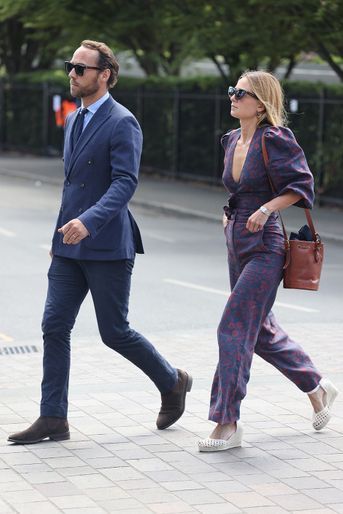 James Middleton et son épouse Alizée Thevenet au tournoi de Wimbledon, à Londres, le 4 juillet 2022.